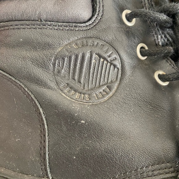 Black leather Palladium lace up boots, women’s size 10 - Picture 4 of 4